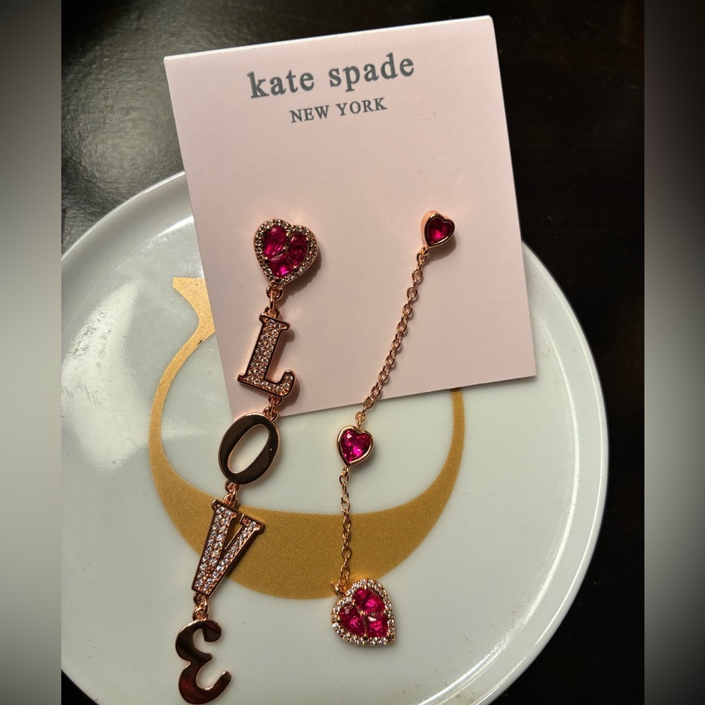 Kate Spade Pink Love Drop Earrings - Picture 2 of 3